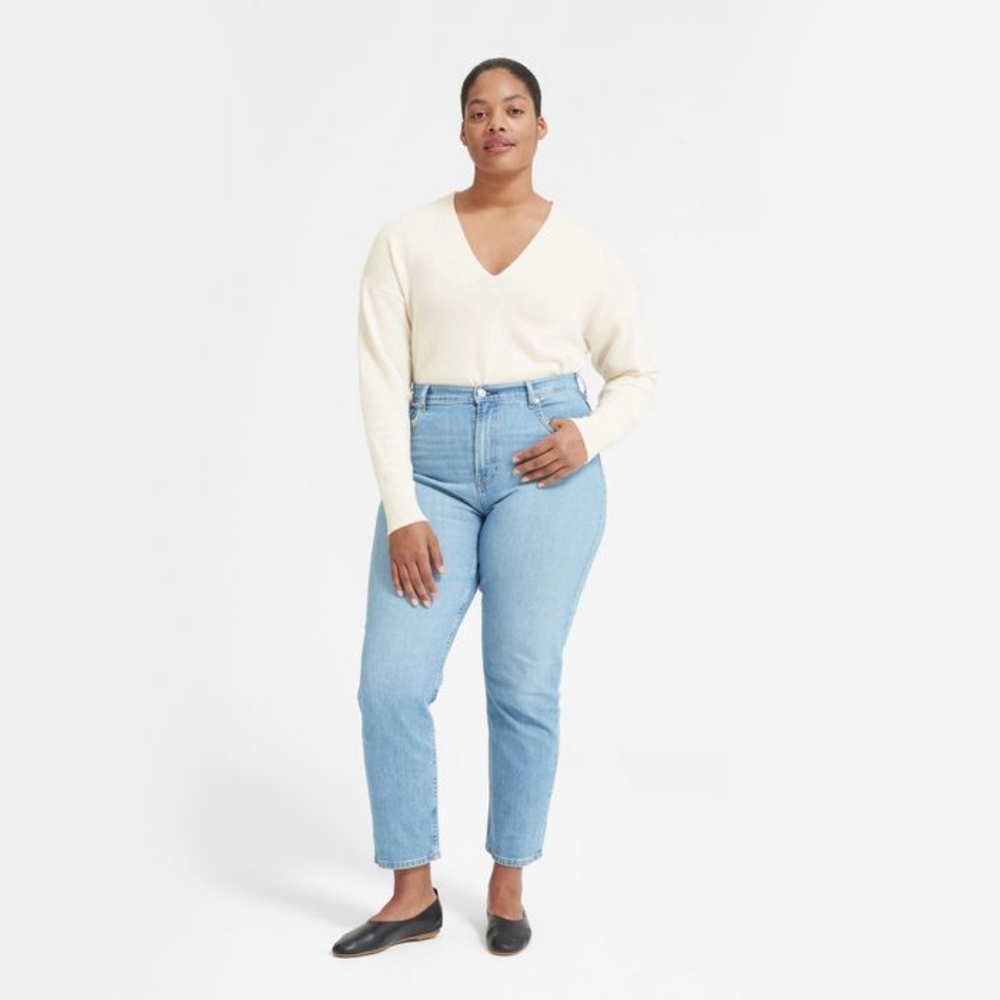 Everlane Cashmere Oversized V-Neck in Ivory
